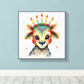 Toile Vibrant festif Kwanzaa Animaux sauvages déguisés (Insitu (Plancher de Bois))