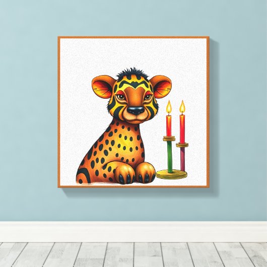 Toile Vibrant festif Kwanzaa Animaux sauvages déguisés (Insitu (Plancher de Bois))