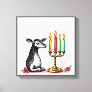 Toile Vibrant festif Kwanzaa Animaux sauvages déguisés