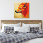 Toile Vibrant Fiery Fox or Wolf Textured Impasto (Insitu(Chambre))