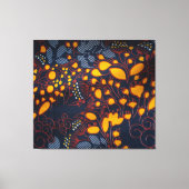 Toile Vibrant Golden Floral Batik Pattern on Deep Navy B (Recto)