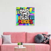 Toile Vibrant Gradient Typographical Create Heroes (Insitu(Salon))