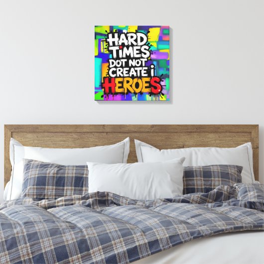 Toile Vibrant Gradient Typographical Create Heroes  (Insitu(Chambre))