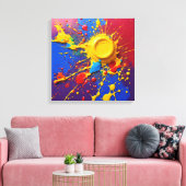 Toile Vibrant Graffiti Burst Canvas - Art Abstrait Impri (Insitu(Salon))