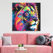 Toile Vibrant lion painting (Insitu(Salon))