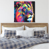 Toile Vibrant lion painting (Insitu(Chambre))