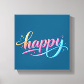 Toile Vibrant Pastel Gradient HAPPY Typography - Modern (Recto)