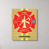 Toile Vibrant pompier Maltese Cross Art (Recto)