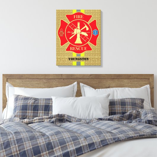Toile Vibrant pompier Maltese Cross Art (Insitu(Chambre))