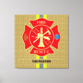 Toile Vibrant pompier Maltese Cross Art (Recto)