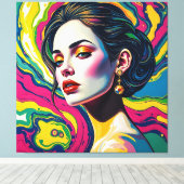 Toile Vibrant portrait-art surréaliste (Insitu (Plancher de Bois))