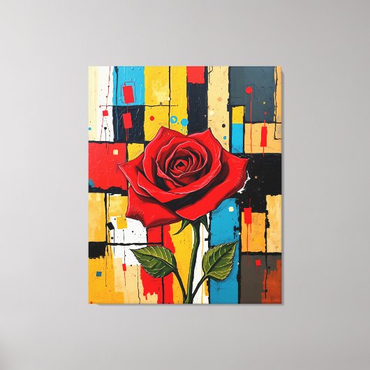 Toile Vibrant Rose in Abstract Cityscape (Recto)