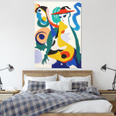 Toile Vibrant Surrealism Cubist Figures Fine Art (Insitu(Chambre))