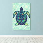 Toile Vibrant Tortue de mer Mosaic Ocean Art Design (Insitu (Plancher de Bois))