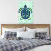 Toile Vibrant Tortue de mer Mosaic Ocean Art Design (Insitu(Chambre))
