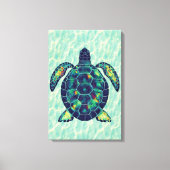 Toile Vibrant Tortue de mer Mosaic Ocean Art Design (Recto)
