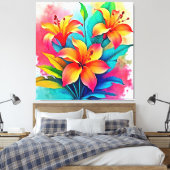 Toile Vibrant Tropical Lilies: Summer Soul (Insitu(Chambre))