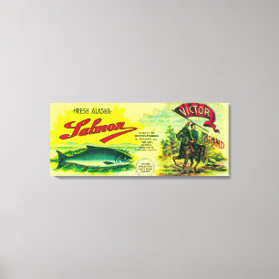 Toile Victor Saumon Can LabelYes Bay, AK