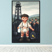 Toile Victorian Baby Poster - Funny Coal Miner Theme (Insitu (Plancher de Bois))