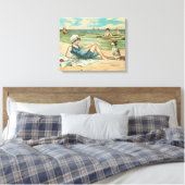 Toile Victorian Beach Swim Girl Ocean Summer Vacances (Insitu(Chambre))