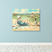 Toile Victorian Beach Swim Girl Ocean Summer Vacances (Insitu (Plancher de Bois))