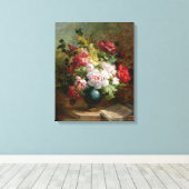 Toile Vie continue avec fleurs et partitions (Insitu (Plancher de Bois))