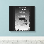 Toile Vie et valeurs, Existentialisme illustré citation (Insitu (Plancher de Bois))