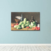 Toile Vie morte avec concombres et tomates (Insitu (Plancher de Bois))