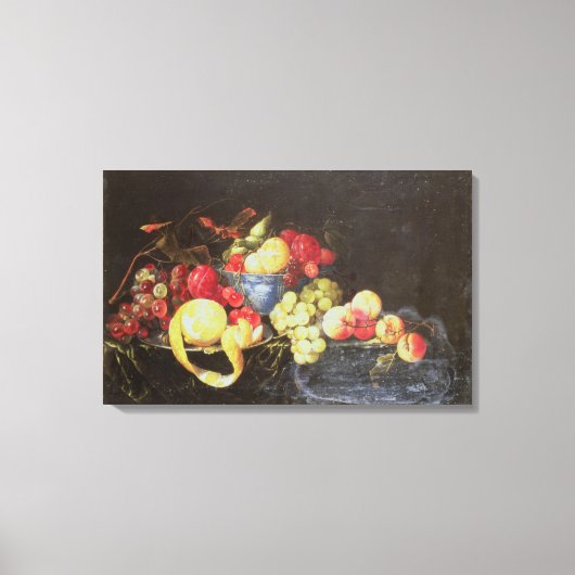 Toile Vie morte avec des fruits dans le bol Delft, y com (Recto)