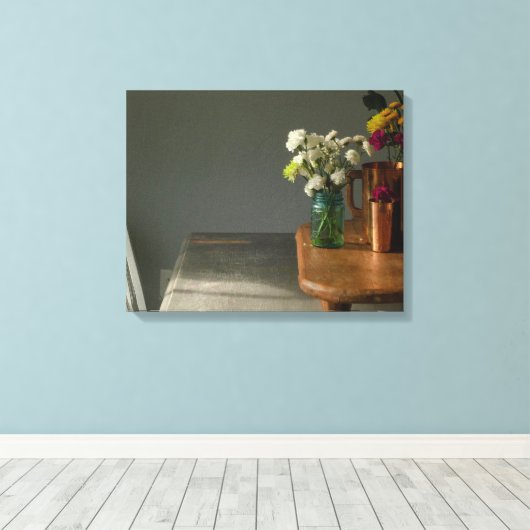 Toile Vie morte avec du verre bleu (Insitu (Plancher de Bois))