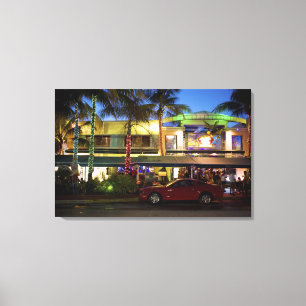 Toile Vie nocturne sur Ocean Drive, South Beach, Miami