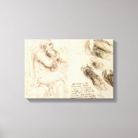 Vieil Homme et Esquisse d'eau de Léonard de Vinci