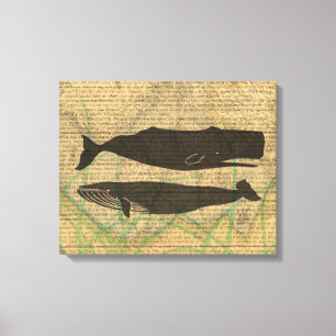Toile Vieille Baleine Nautilique Vieille Océan Vie Mari