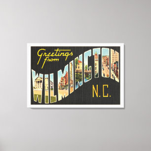 Toile Vieille carte postale vintage de Wilmington la