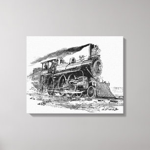 Toile Vieille locomotive à vapeur