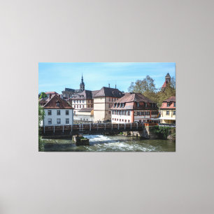 Toile Vieille ville historique et rivière en Bamberg, Al