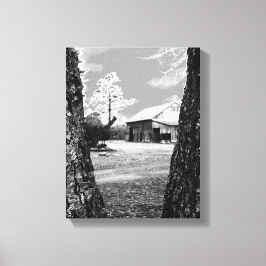 Toile Vielle grange Rural Granges Pays noir et blanc Pho (Recto)