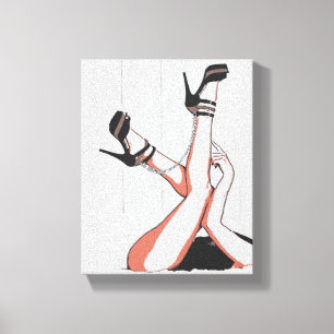 Toile Viens, bébé, jouons, petite fille coquine posant d