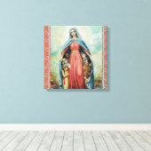 Toile Vierge catholique Marie avec enfants (Insitu (Plancher de Bois))