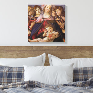 Toile Vierge et enfant aux anges par Sandro Botticelli