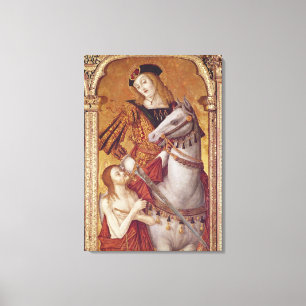 Toile Vierge et enfant avec des solides solubles.