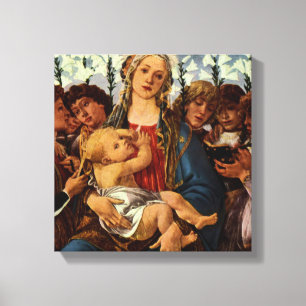 Toile Vierge et enfant avec huit anges par Botticelli