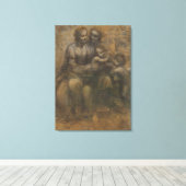 Toile Vierge et enfant avec Sainte Anne par Léonard de V (Insitu (Plancher de Bois))