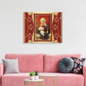 Toile Vierge Marie avec Jésus tenant l'or rosaire (Insitu(Salon))