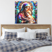 Toile Vierge Marie et Bébé Jésus Vitrail (Insitu(Chambre))