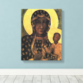 Toile Vierge Noire Pologne Notre Dame Peinture Icône (Insitu (Plancher de Bois))