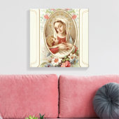 Toile Vierge Vierge Marie avec Christ Enfant Jésus Roses (Insitu(Salon))
