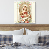 Toile Vierge Vierge Marie avec Christ Enfant Jésus Roses (Insitu(Chambre))