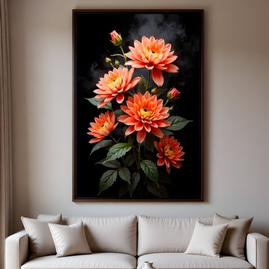 Toile Vietnamese Chrysanthemum on the Moon