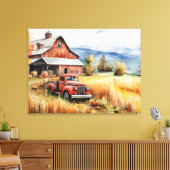 Toile Vieux camionnette et étable rouge à l'automne 32x2 (Insitu(Salon))